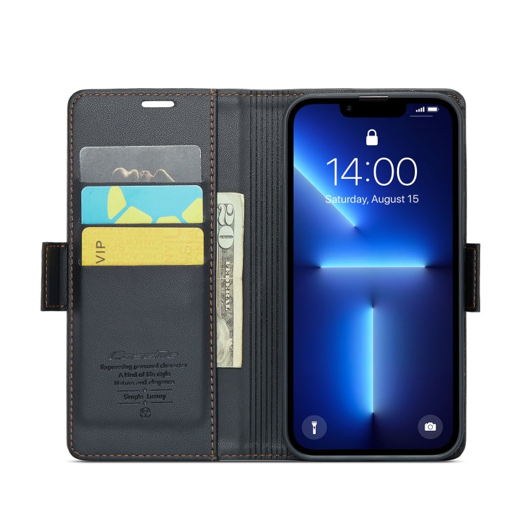 For iPhone 13 Pro Max CaseMe 023 Butterfly Buckle Litchi Texture RFID Anti-theft Leather Phone Case(Black) - iPhone 13 Pro Max Cases by CaseMe | Online Shopping South Africa | PMC TechLife | Buy Now Pay Later Mobicred