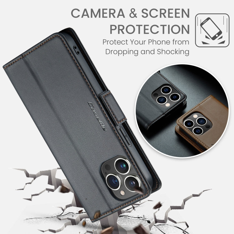 For iPhone 13 Pro Max CaseMe 023 Butterfly Buckle Litchi Texture RFID Anti-theft Leather Phone Case(Black) - iPhone 13 Pro Max Cases by CaseMe | Online Shopping South Africa | PMC TechLife | Buy Now Pay Later Mobicred