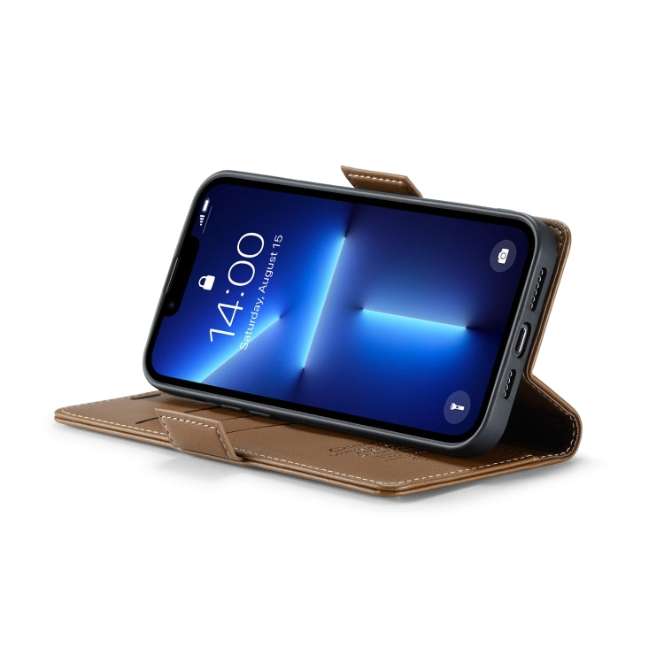For iPhone 13 Pro Max CaseMe 023 Butterfly Buckle Litchi Texture RFID Anti-theft Leather Phone Case(Brown) - iPhone 13 Pro Max Cases by CaseMe | Online Shopping South Africa | PMC TechLife | Buy Now Pay Later Mobicred