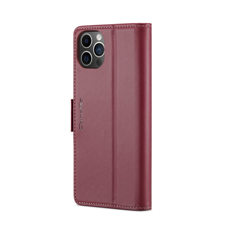 For iPhone 12 Pro Max CaseMe 023 Butterfly Buckle Litchi Texture RFID Anti-theft Leather Phone Case(Wine Red) - iPhone 12 Pro Max Cases by CaseMe | Online Shopping South Africa | PMC TechLife | Buy Now Pay Later Mobicred