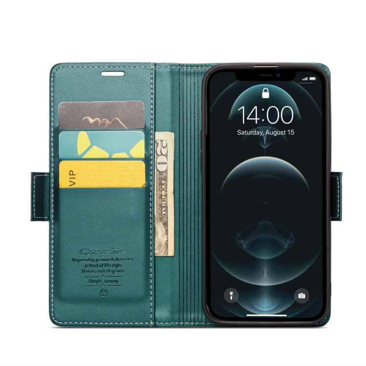 For iPhone 12 Pro Max CaseMe 023 Butterfly Buckle Litchi Texture RFID Anti-theft Leather Phone Case(Pearly Blue) - iPhone 12 Pro Max Cases by CaseMe | Online Shopping South Africa | PMC TechLife | Buy Now Pay Later Mobicred
