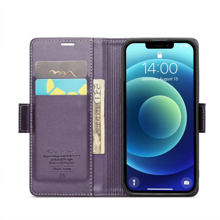 For iPhone 12 mini CaseMe 023 Butterfly Buckle Litchi Texture RFID Anti-theft Leather Phone Case(Pearly Purple) - iPhone 12 mini Cases by CaseMe | Online Shopping South Africa | PMC TechLife | Buy Now Pay Later Mobicred