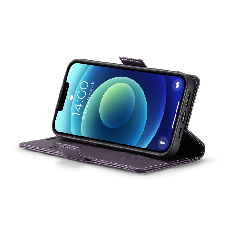 For iPhone 12 mini CaseMe 023 Butterfly Buckle Litchi Texture RFID Anti-theft Leather Phone Case(Pearly Purple) - iPhone 12 mini Cases by CaseMe | Online Shopping South Africa | PMC TechLife | Buy Now Pay Later Mobicred