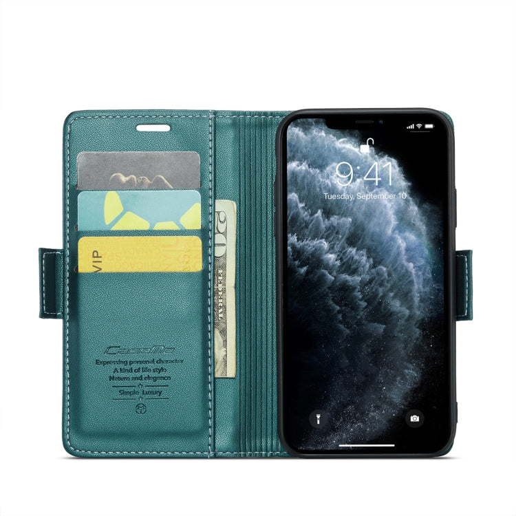 For iPhone 11 Pro CaseMe 023 Butterfly Buckle Litchi Texture RFID Anti-theft Leather Phone Case(Pearly Blue) - iPhone 11 Pro Cases by CaseMe | Online Shopping South Africa | PMC TechLife