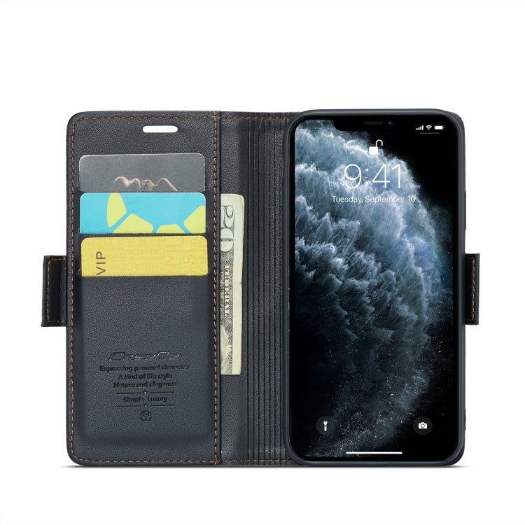 For iPhone 11 Pro Max CaseMe 023 Butterfly Buckle Litchi Texture RFID Anti-theft Leather Phone Case(Black) - iPhone 11 Pro Max Cases by CaseMe | Online Shopping South Africa | PMC TechLife | Buy Now Pay Later Mobicred