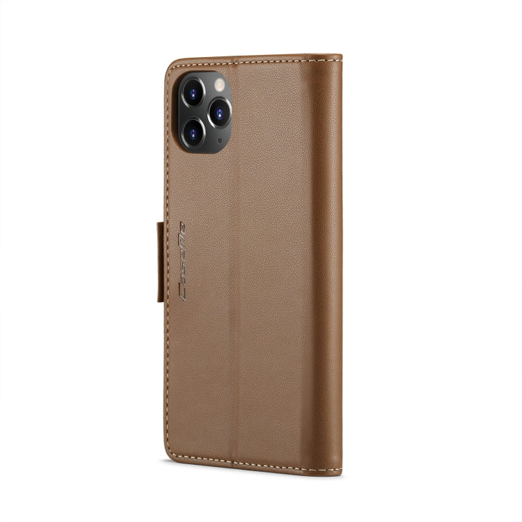 For iPhone 11 Pro Max CaseMe 023 Butterfly Buckle Litchi Texture RFID Anti-theft Leather Phone Case(Brown) - iPhone 11 Pro Max Cases by CaseMe | Online Shopping South Africa | PMC TechLife