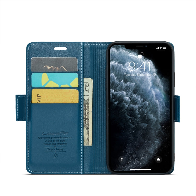 For iPhone 11 Pro Max CaseMe 023 Butterfly Buckle Litchi Texture RFID Anti-theft Leather Phone Case(Blue) - iPhone 11 Pro Max Cases by CaseMe | Online Shopping South Africa | PMC TechLife | Buy Now Pay Later Mobicred