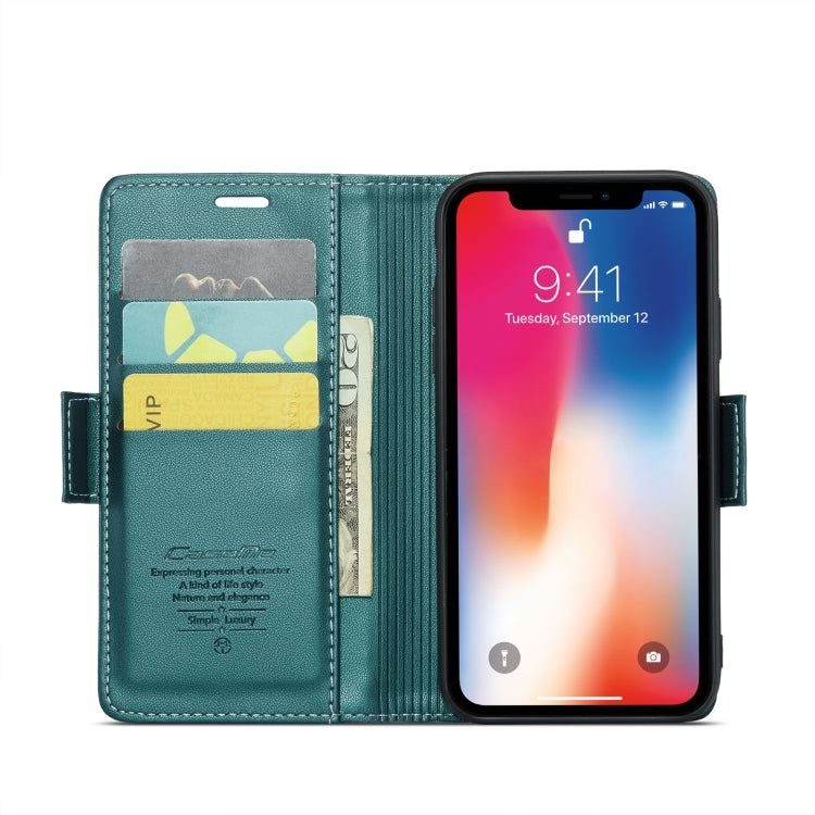 For iPhone XS Max CaseMe 023 Butterfly Buckle Litchi Texture RFID Anti-theft Leather Phone Case(Pearly Blue) - More iPhone Cases by CaseMe | Online Shopping South Africa | PMC TechLife