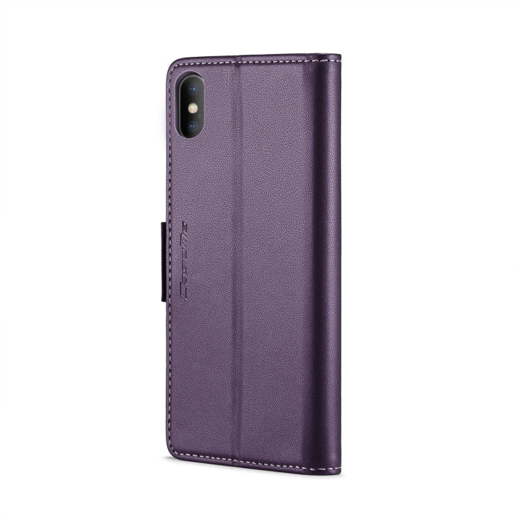 For iPhone XS Max CaseMe 023 Butterfly Buckle Litchi Texture RFID Anti-theft Leather Phone Case(Pearly Purple) - More iPhone Cases by CaseMe | Online Shopping South Africa | PMC TechLife | Buy Now Pay Later Mobicred