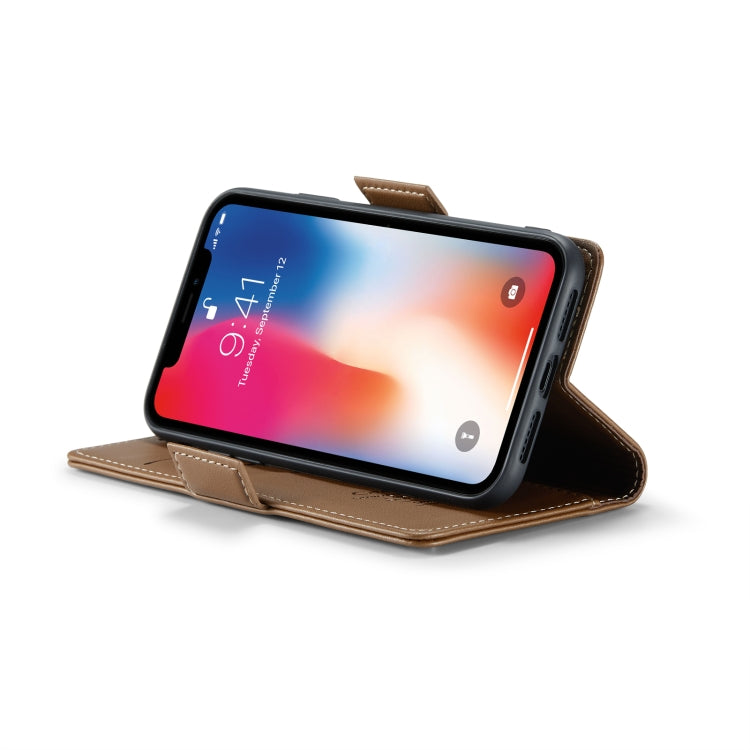 For iPhone XS CaseMe 023 Butterfly Buckle Litchi Texture RFID Anti-theft Leather Phone Case(Brown) - More iPhone Cases by CaseMe | Online Shopping South Africa | PMC TechLife | Buy Now Pay Later Mobicred