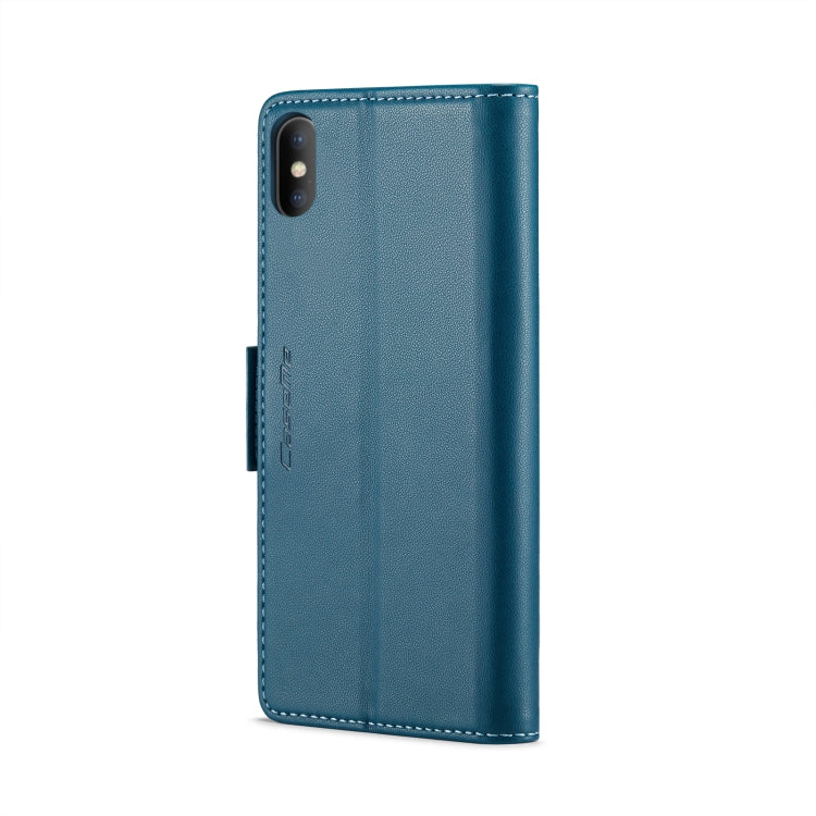 For iPhone XS CaseMe 023 Butterfly Buckle Litchi Texture RFID Anti-theft Leather Phone Case(Blue) - More iPhone Cases by CaseMe | Online Shopping South Africa | PMC TechLife