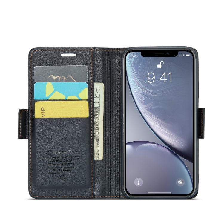 For iPhone XR CaseMe 023 Butterfly Buckle Litchi Texture RFID Anti-theft Leather Phone Case(Black) - More iPhone Cases by CaseMe | Online Shopping South Africa | PMC TechLife | Buy Now Pay Later Mobicred