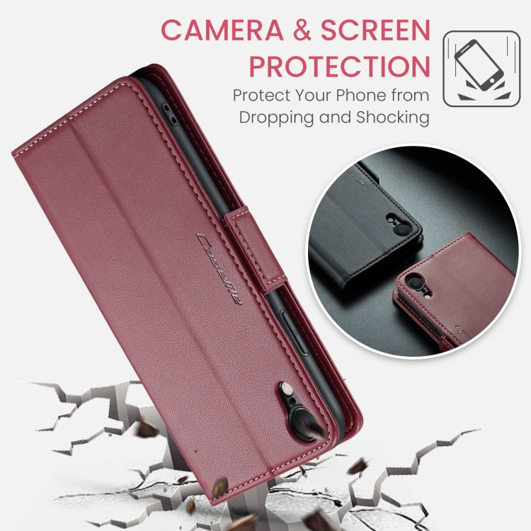For iPhone XR CaseMe 023 Butterfly Buckle Litchi Texture RFID Anti-theft Leather Phone Case(Wine Red) - More iPhone Cases by CaseMe | Online Shopping South Africa | PMC TechLife