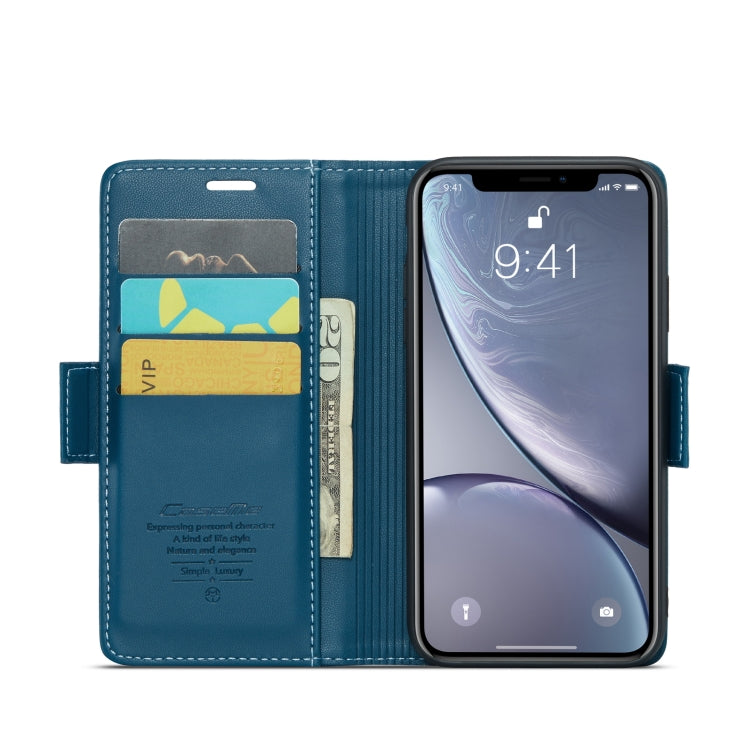 For iPhone XR CaseMe 023 Butterfly Buckle Litchi Texture RFID Anti-theft Leather Phone Case(Blue) - More iPhone Cases by CaseMe | Online Shopping South Africa | PMC TechLife | Buy Now Pay Later Mobicred