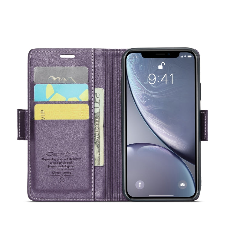 For iPhone XR CaseMe 023 Butterfly Buckle Litchi Texture RFID Anti-theft Leather Phone Case(Pearly Purple) - More iPhone Cases by CaseMe | Online Shopping South Africa | PMC TechLife
