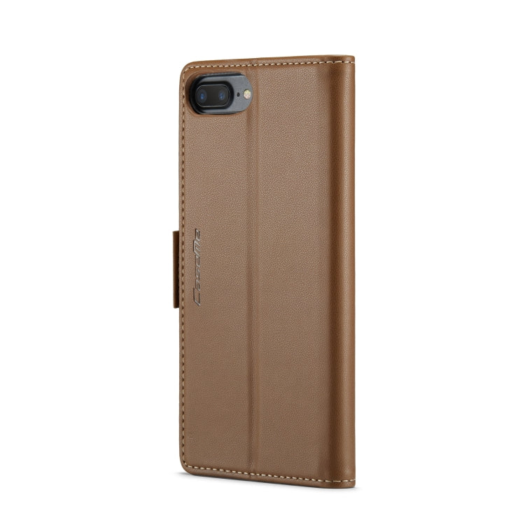 For iPhone 6 Plus/7 Plus/8 Plus CaseMe 023 Butterfly Buckle Litchi Texture RFID Anti-theft Leather Phone Case(Brown) - More iPhone Cases by CaseMe | Online Shopping South Africa | PMC TechLife | Buy Now Pay Later Mobicred