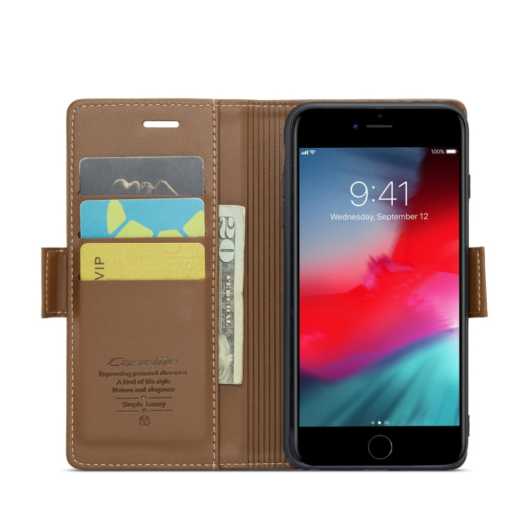 For iPhone 6 Plus/7 Plus/8 Plus CaseMe 023 Butterfly Buckle Litchi Texture RFID Anti-theft Leather Phone Case(Brown) - More iPhone Cases by CaseMe | Online Shopping South Africa | PMC TechLife | Buy Now Pay Later Mobicred