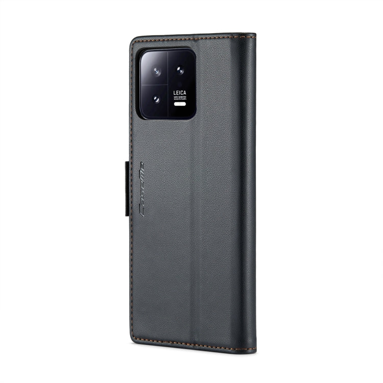 For Xiaomi 13 CaseMe 023 Butterfly Buckle Litchi Texture RFID Anti-theft Leather Phone Case(Black) - free shipping - PMC TechLife - Order now!