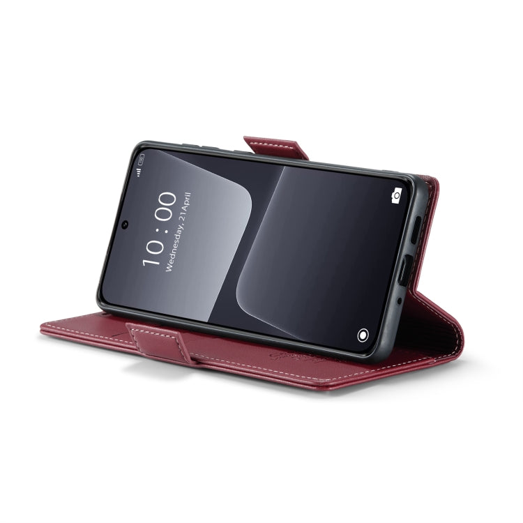 For Xiaomi 13 CaseMe 023 Butterfly Buckle Litchi Texture RFID Anti-theft Leather Phone Case(Wine Red) - free shipping - PMC TechLife - Order now!