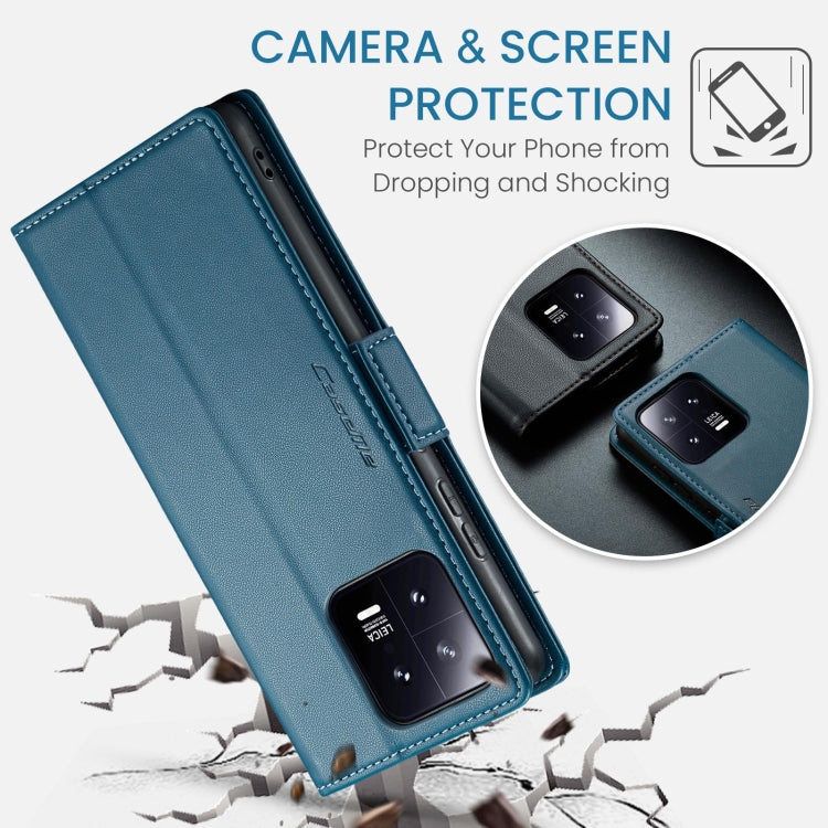 For Xiaomi 13 CaseMe 023 Butterfly Buckle Litchi Texture RFID Anti-theft Leather Phone Case(Blue) - free shipping - PMC TechLife - Order now!