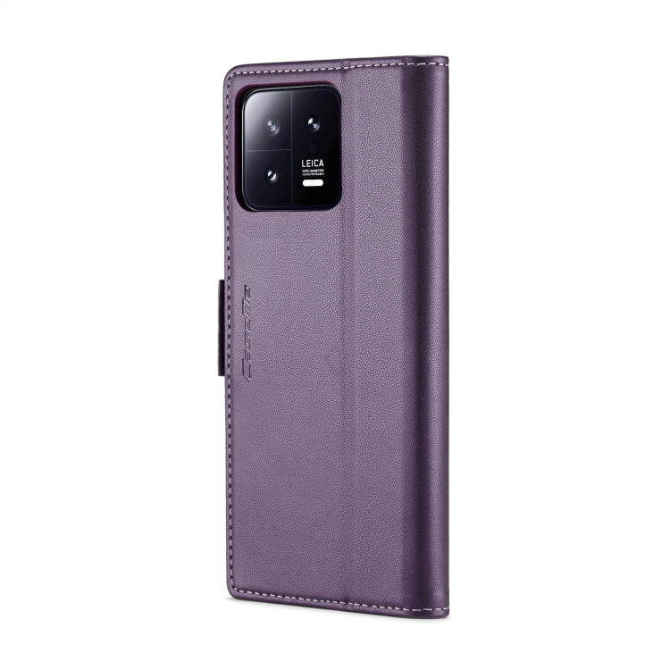 For Xiaomi 13 CaseMe 023 Butterfly Buckle Litchi Texture RFID Anti-theft Leather Phone Case(Pearly Purple) - free shipping - PMC TechLife - Order now!