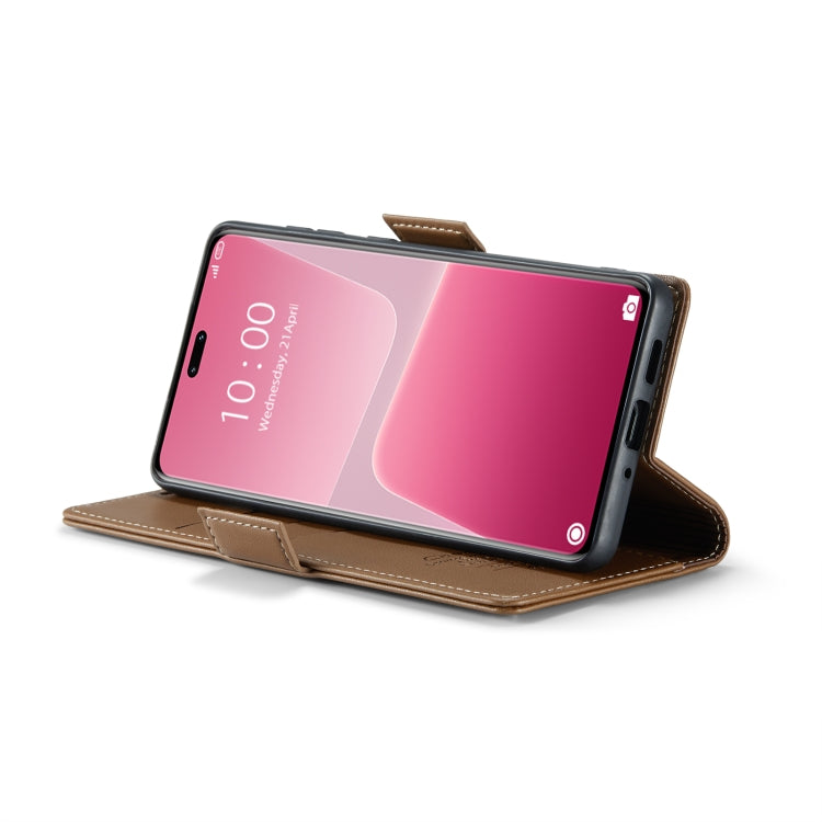 For Xiaomi 13 Lite CaseMe 023 Butterfly Buckle Litchi Texture RFID Anti-theft Leather Phone Case(Brown) - free shipping - PMC TechLife - Order now!