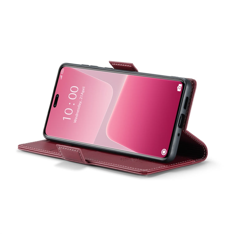 For Xiaomi 13 Lite CaseMe 023 Butterfly Buckle Litchi Texture RFID Anti-theft Leather Phone Case(Wine Red) - free shipping - PMC TechLife - Order now!