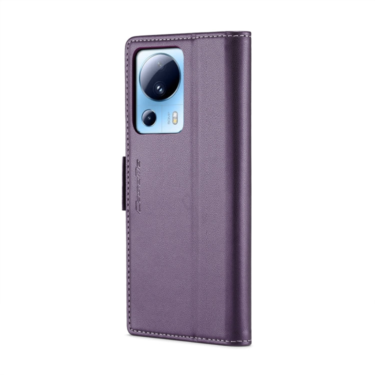 For Xiaomi 13 Lite CaseMe 023 Butterfly Buckle Litchi Texture RFID Anti-theft Leather Phone Case(Pearly Purple) - free shipping - PMC TechLife - Order now!
