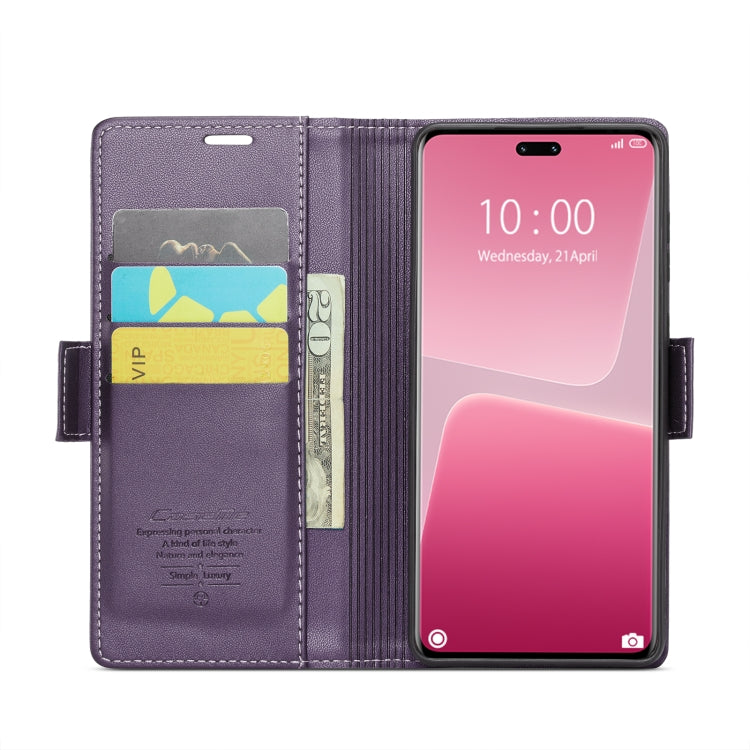 For Xiaomi 13 Lite CaseMe 023 Butterfly Buckle Litchi Texture RFID Anti-theft Leather Phone Case(Pearly Purple) - free shipping - PMC TechLife - Order now!