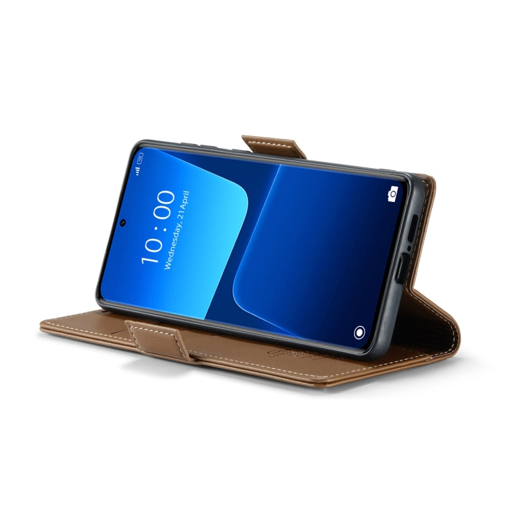 For Xiaomi 13 Pro CaseMe 023 Butterfly Buckle Litchi Texture RFID Anti-theft Leather Phone Case(Brown) - free shipping - PMC TechLife - Order now!