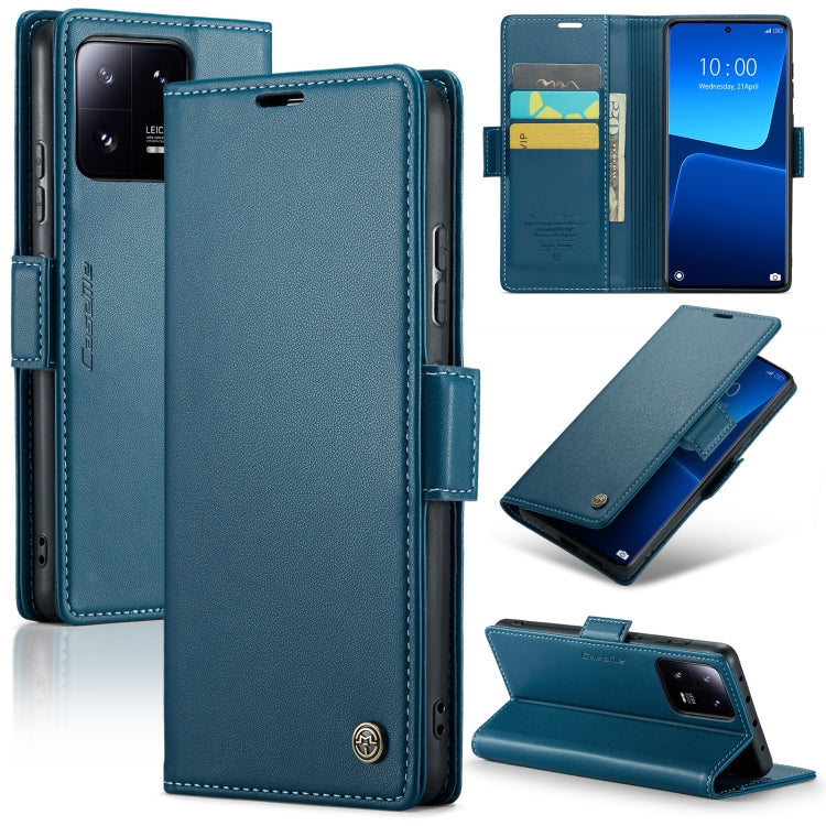 For Xiaomi 13 Pro CaseMe 023 Butterfly Buckle Litchi Texture RFID Anti-theft Leather Phone Case(Blue) - free shipping - PMC TechLife - Order now!