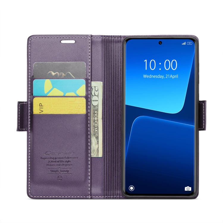 For Xiaomi 13 Pro CaseMe 023 Butterfly Buckle Litchi Texture RFID Anti-theft Leather Phone Case(Pearly Purple) - free shipping - PMC TechLife - Order now!