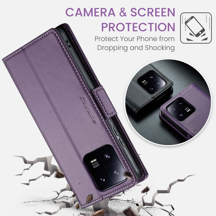 For Xiaomi 13 Pro CaseMe 023 Butterfly Buckle Litchi Texture RFID Anti-theft Leather Phone Case(Pearly Purple) - free shipping - PMC TechLife - Order now!