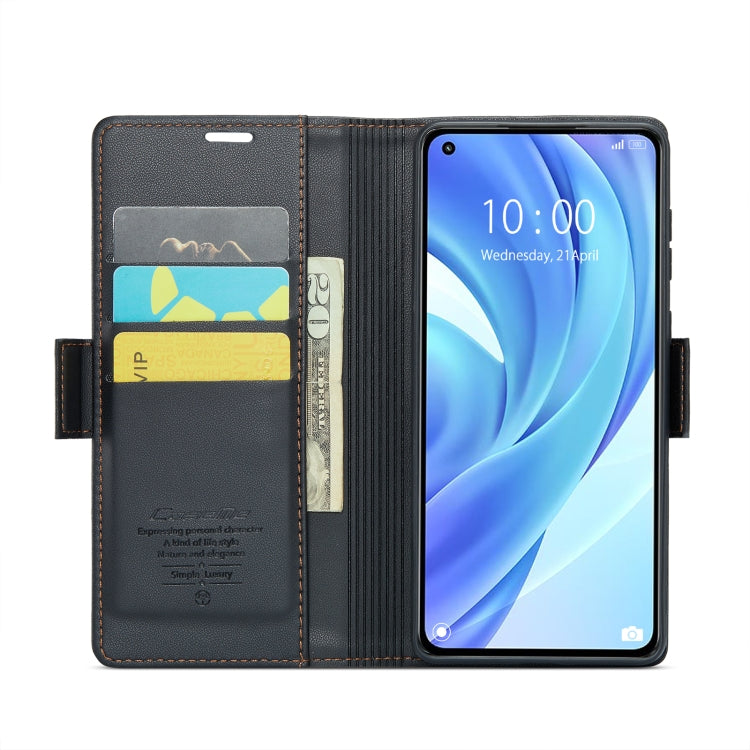 For Xiaomi Mi 11 Lite CaseMe 023 Butterfly Buckle Litchi Texture RFID Anti-theft Leather Phone Case(Black) - free shipping - PMC TechLife - Order now!