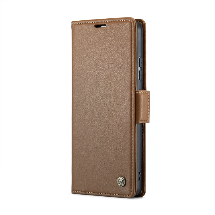 For Xiaomi Mi 11 Lite CaseMe 023 Butterfly Buckle Litchi Texture RFID Anti-theft Leather Phone Case(Brown) - free shipping - PMC TechLife - Order now!