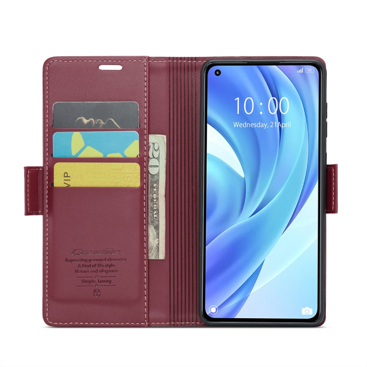 For Xiaomi Mi 11 Lite CaseMe 023 Butterfly Buckle Litchi Texture RFID Anti-theft Leather Phone Case(Wine Red) - free shipping - PMC TechLife - Order now!