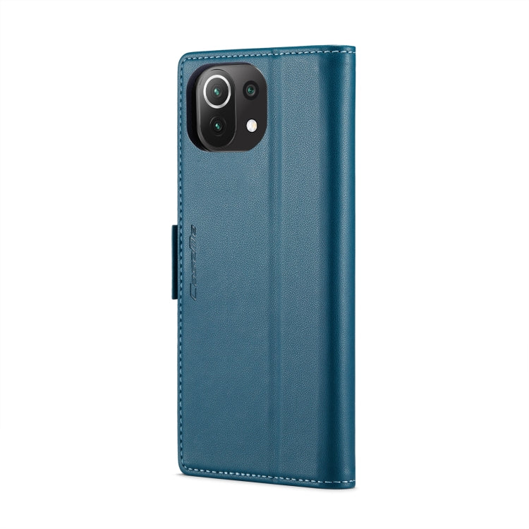 For Xiaomi Mi 11 Lite CaseMe 023 Butterfly Buckle Litchi Texture RFID Anti-theft Leather Phone Case(Blue) - free shipping - PMC TechLife - Order now!