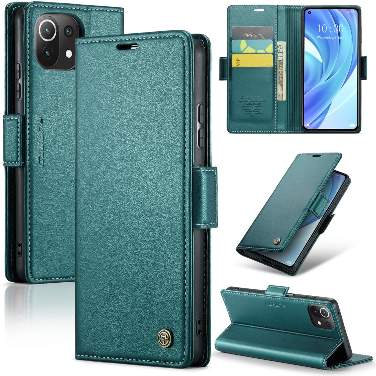 For Xiaomi Mi 11 Lite CaseMe 023 Butterfly Buckle Litchi Texture RFID Anti-theft Leather Phone Case(Pearly Blue) - free shipping - PMC TechLife - Order now!
