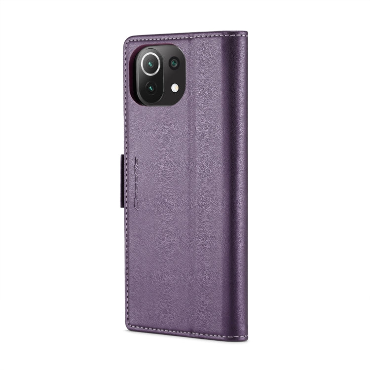For Xiaomi Mi 11 Lite CaseMe 023 Butterfly Buckle Litchi Texture RFID Anti-theft Leather Phone Case(Pearly Purple) - free shipping - PMC TechLife - Order now!