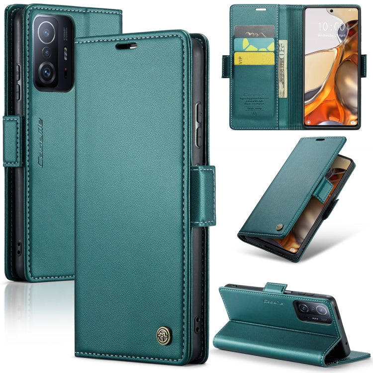 For Xiaomi 11T / 11T Pro CaseMe 023 Butterfly Buckle Litchi Texture RFID Anti-theft Leather Phone Case(Pearly Blue) - free shipping - PMC TechLife - Order now!