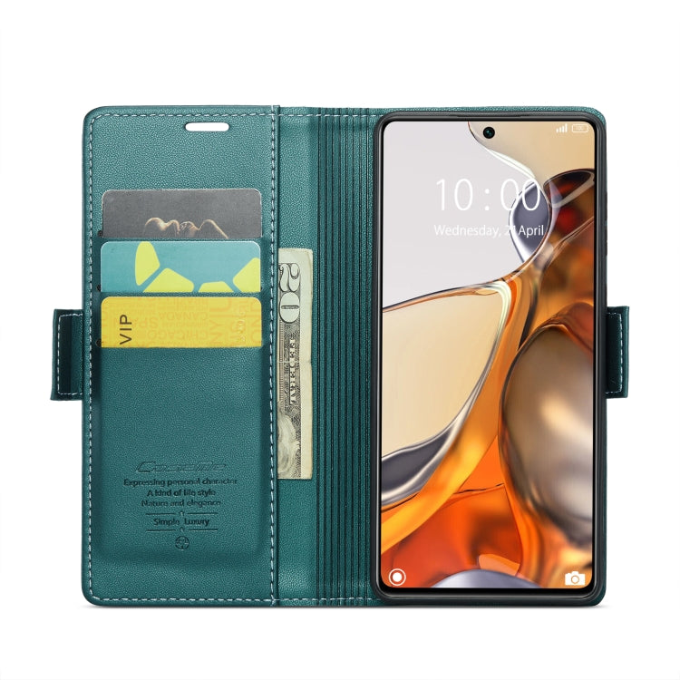 For Xiaomi 11T / 11T Pro CaseMe 023 Butterfly Buckle Litchi Texture RFID Anti-theft Leather Phone Case(Pearly Blue) - free shipping - PMC TechLife - Order now!