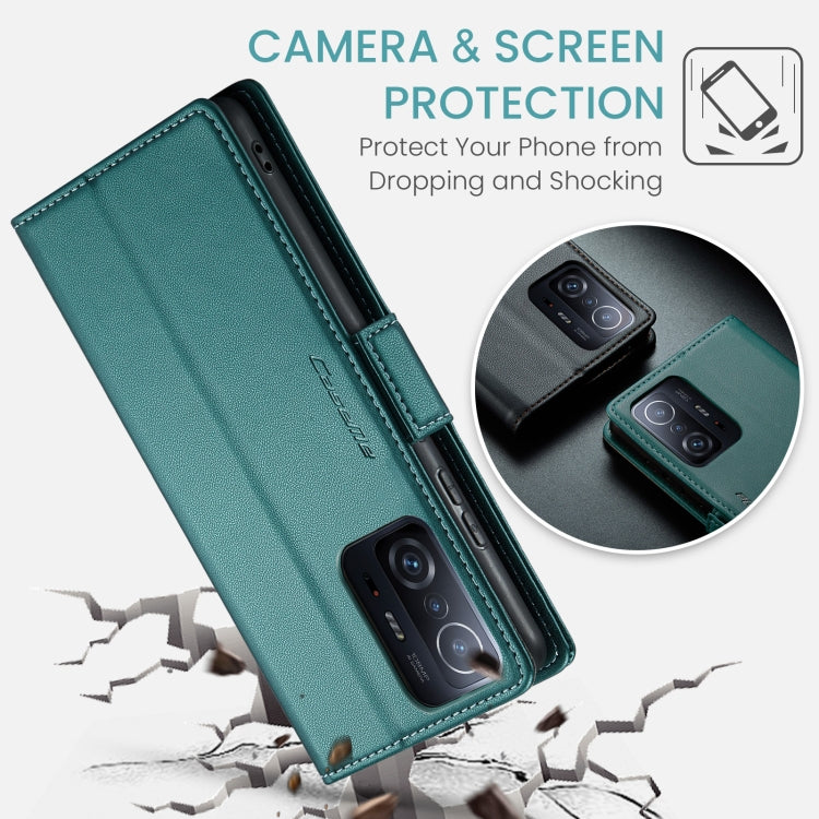 For Xiaomi 11T / 11T Pro CaseMe 023 Butterfly Buckle Litchi Texture RFID Anti-theft Leather Phone Case(Pearly Blue) - free shipping - PMC TechLife - Order now!