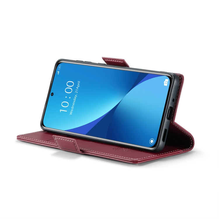 For Xiaomi 12 / 12X / 12S CaseMe 023 Butterfly Buckle Litchi Texture RFID Anti-theft Leather Phone Case(Wine Red) - free shipping - PMC TechLife - Order now!