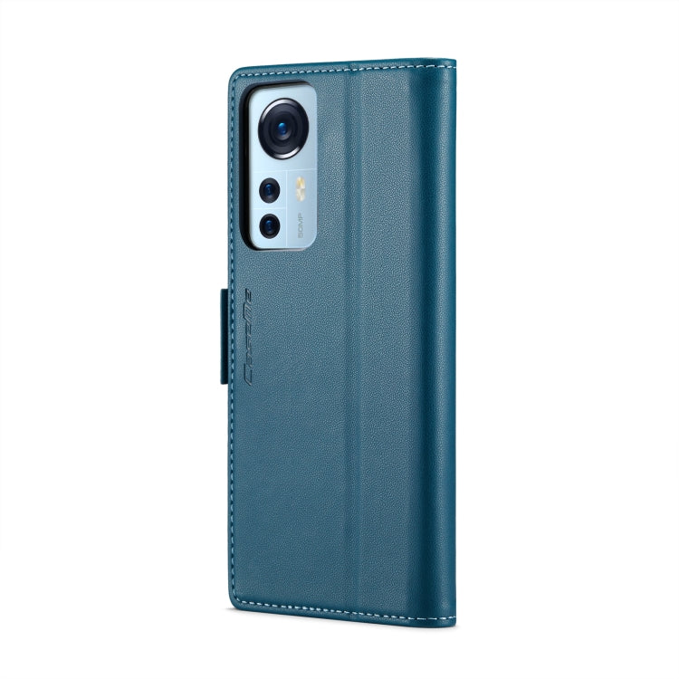 For Xiaomi 12 / 12X / 12S CaseMe 023 Butterfly Buckle Litchi Texture RFID Anti-theft Leather Phone Case(Blue) - free shipping - PMC TechLife - Order now!
