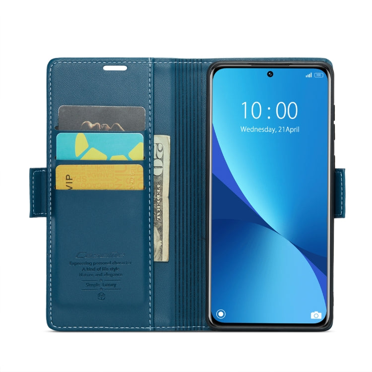 For Xiaomi 12 / 12X / 12S CaseMe 023 Butterfly Buckle Litchi Texture RFID Anti-theft Leather Phone Case(Blue) - free shipping - PMC TechLife - Order now!