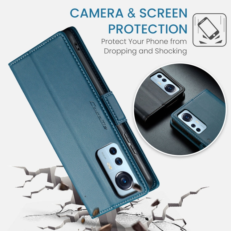 For Xiaomi 12 / 12X / 12S CaseMe 023 Butterfly Buckle Litchi Texture RFID Anti-theft Leather Phone Case(Blue) - free shipping - PMC TechLife - Order now!
