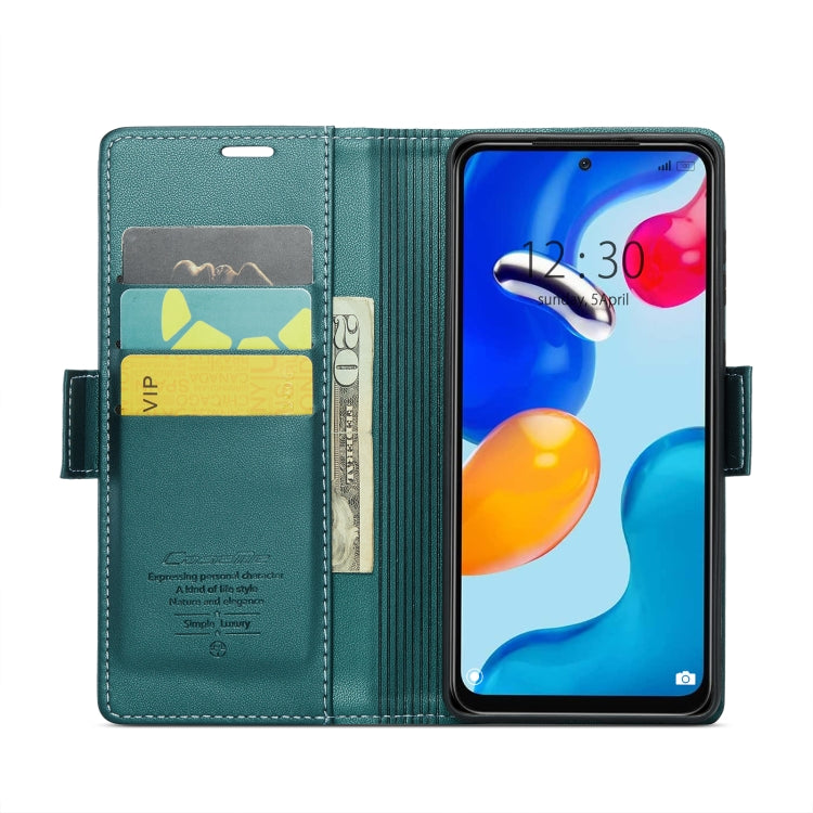 For Xiaomi Redmi Note 11 4G Global/Note 11S Global CaseMe 023 Butterfly Buckle Litchi Texture RFID Anti-theft Leather Phone Case(Pearly Blue) - free shipping - PMC TechLife - Order now!