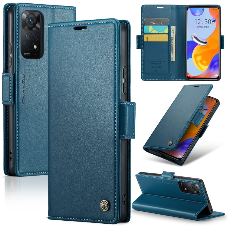 CaseMe 023 Butterfly Buckle Litchi Texture RFID Anti-theft Leather Phone Case For Xiaomi Redmi Note 11 Pro 5G Global/Redmi Note 11 Pro Global(Blue) - free shipping - PMC TechLife - Order now!