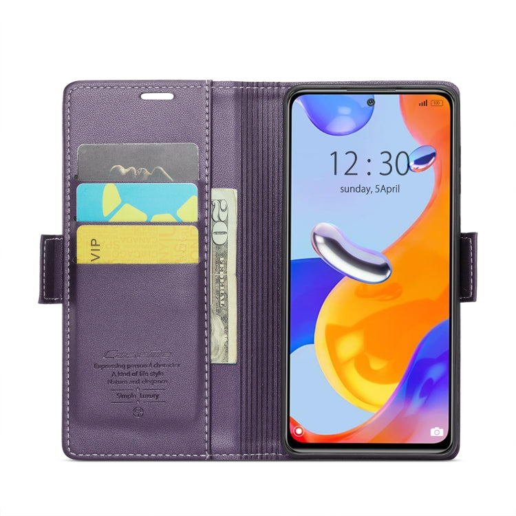 CaseMe 023 Butterfly Buckle Litchi Texture RFID Anti-theft Leather Phone Case For Xiaomi Redmi Note 11 Pro 5G Global/Redmi Note 11 Pro Global(Pearly Purple) - free shipping - PMC TechLife - Order now!