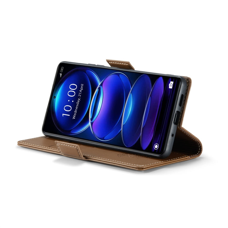 CaseMe 023 Butterfly Buckle Litchi Texture RFID Anti-theft Leather Phone Case For Xiaomi Poco X5 Pro 5G/Redmi Note 12 Pro 5G Global(Brown) - free shipping - PMC TechLife - Order now!
